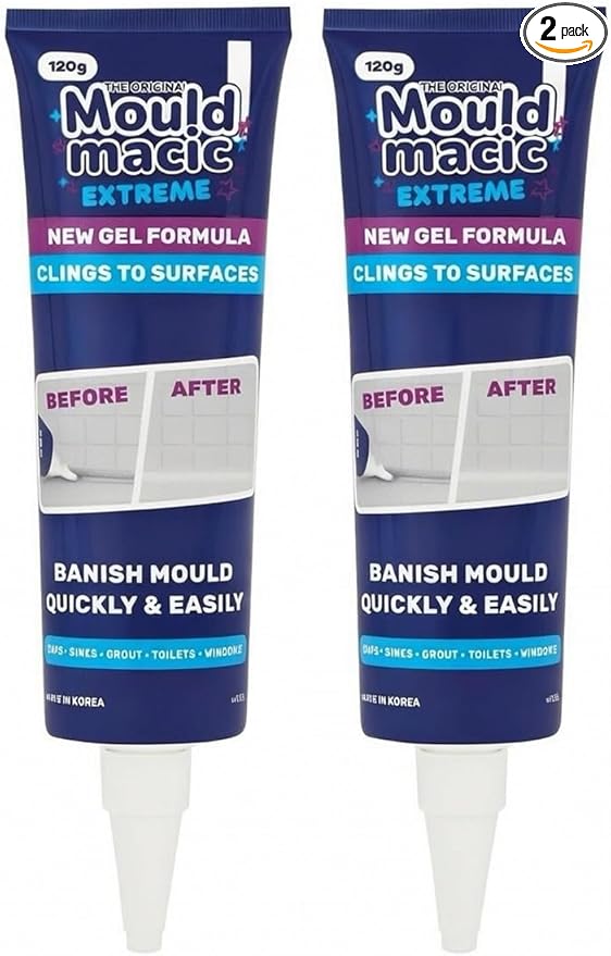 Mould Elimination Gel, Deep Penetrating Formula, Anti-Fungal Treatment, For All Indoor & Outdoor Surfaces, Safe & Permanent, 2 Tubes