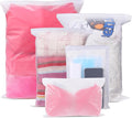 24 Pcs Reusable Ziplock Bags,Travel Clothes Storage Bags,Plastic Hospital Bag Organiser Pouches,Essentials Frosted Resealable Waterproof Luggage Bags for Clothes,Maternity,Shoes, Cosmetics,5 Sizes
