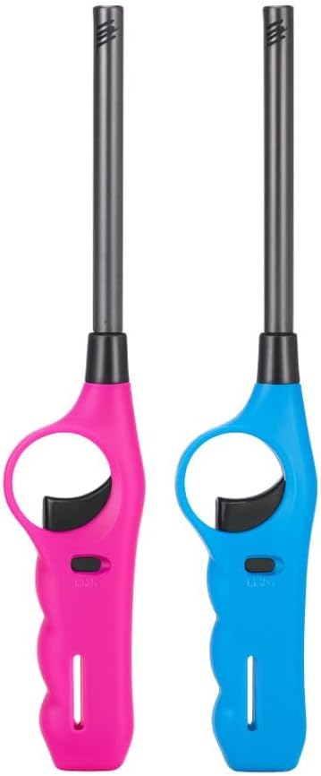 ezkart 2pk Large BBQ Lighters Refillable Safety Gas with Assorted Colours Suitable for Kitchen, Barbecue, Candles, Camping, Cooking, BBQs, Fireworks etc (2)