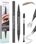 Microblading Eyebrow Pen, Faux Brow, Double Brush Tip Brow Tint Pen, Natural Hair-Like Finish, Transfer and Smudge-Resistant, 48 hours Long-Lasting Brow Pen for Women