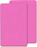 2 x Next to Me Compatible Crib Fitted Sheets (85 x 51 cm) | Ultra Soft Brushed Microfibre Oeko-tex Standard100 Sheets | Comfy & Breathable Sheets For Girl & Boy (Pink, 85x51 cm)