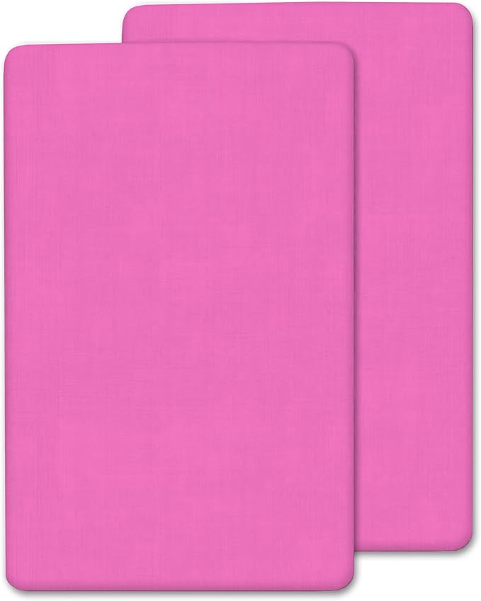 2 x Next to Me Compatible Crib Fitted Sheets (85 x 51 cm) | Ultra Soft Brushed Microfibre Oeko-tex Standard100 Sheets | Comfy & Breathable Sheets For Girl & Boy (Pink, 85x51 cm)