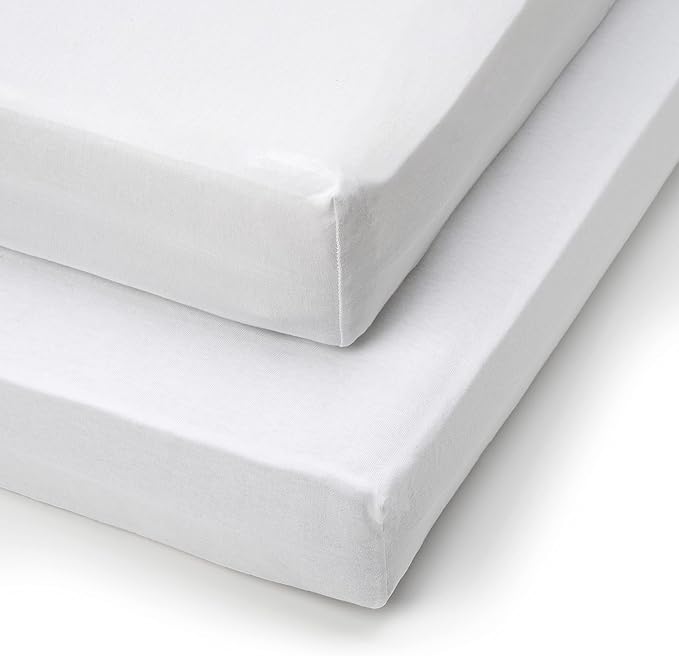 Tutti Bambini Basics Fitted Sheets – 2 Pack | 100% Cotton | Suitable for 60 x 120cm Cot | Essentials Range