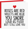 Valentines Day Card Funny Valentine's Day Cards For Him Boyfriend Husband For Her Wife Girlfriend Snoring Snore Joke card